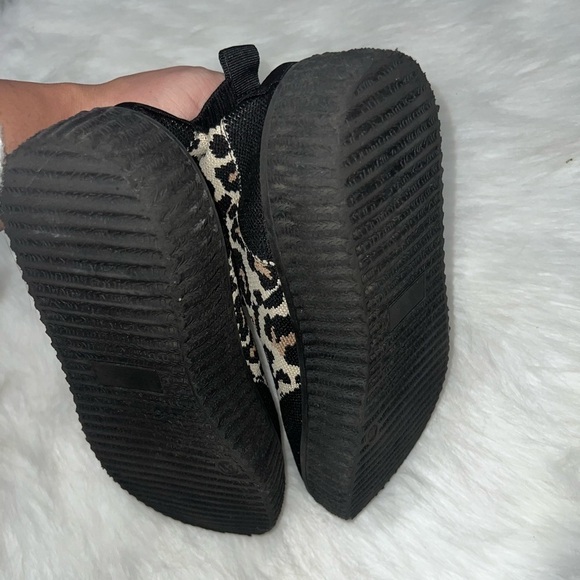 Shein Leopard Knit Lace-up Combat Boots - Picture 3 of 5